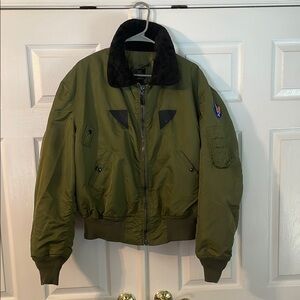 Vintage Avirex Military Green Bomber Jacket